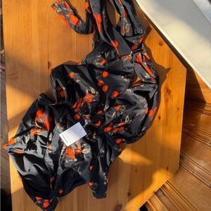 Cocoship Fruit Retro One Piece V-Neck
Swimsuit Bather High waist